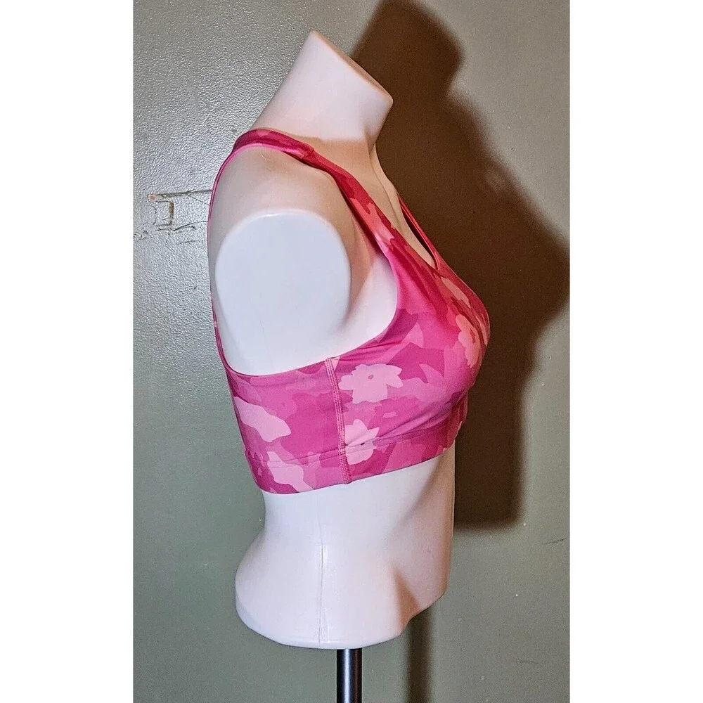 Johnny Was by Calme Endurance Racerback Sports Bra Pink Camo Floral